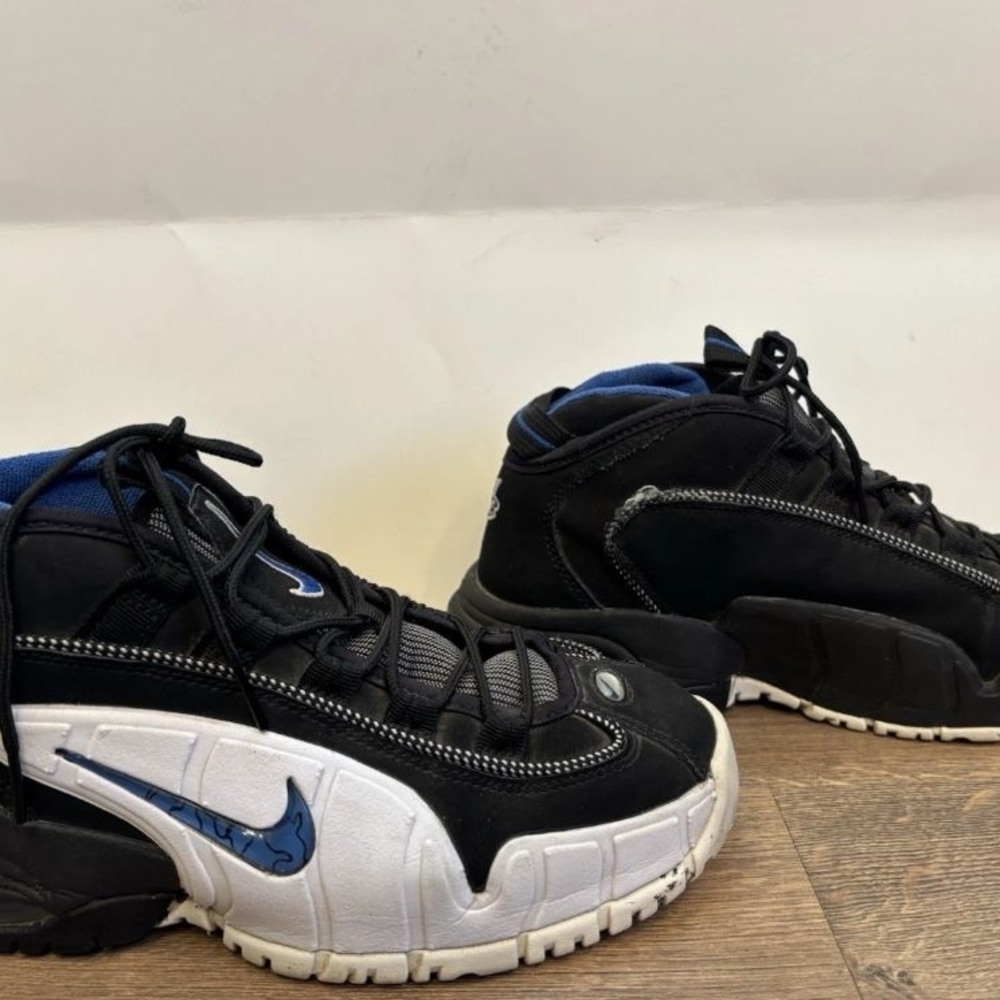 Nike Air Max Penny 1 Black, White & Blue High-Top Athletic Sneakers